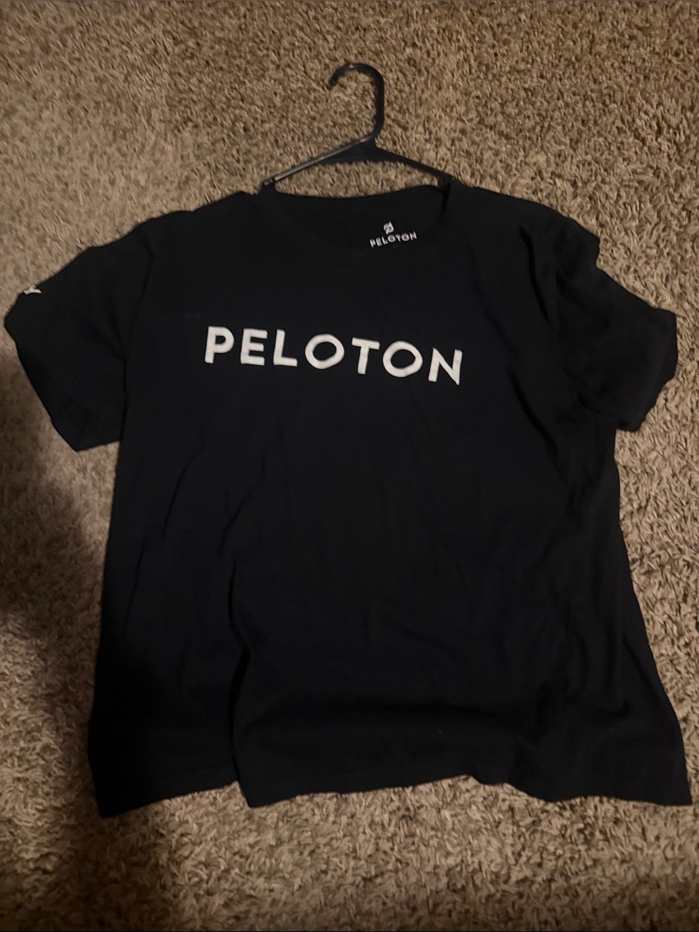 Peloton Black Tee with White Logo